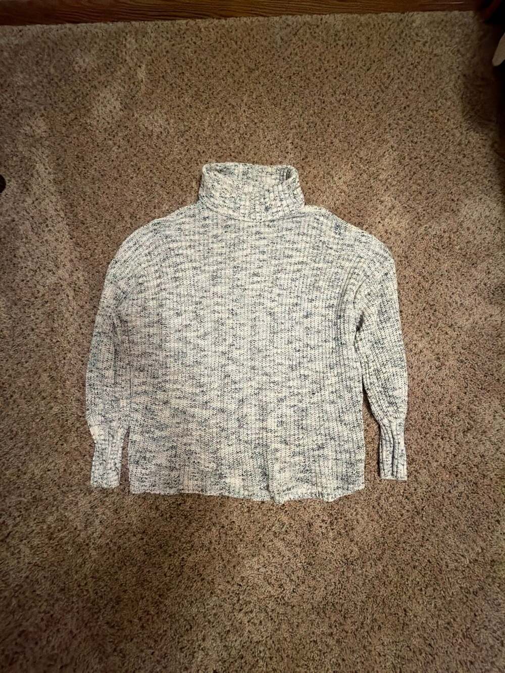 OFFLINE by Aerie Cowl Neck Sweater Size XS White Black Knit